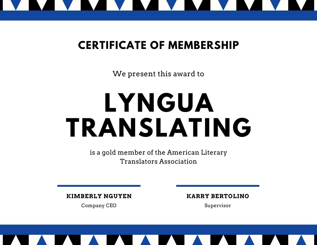 Blue Line Border Membership Certificate (2)