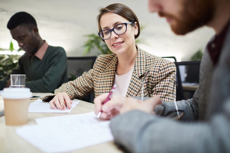 Business Manager in Meeting