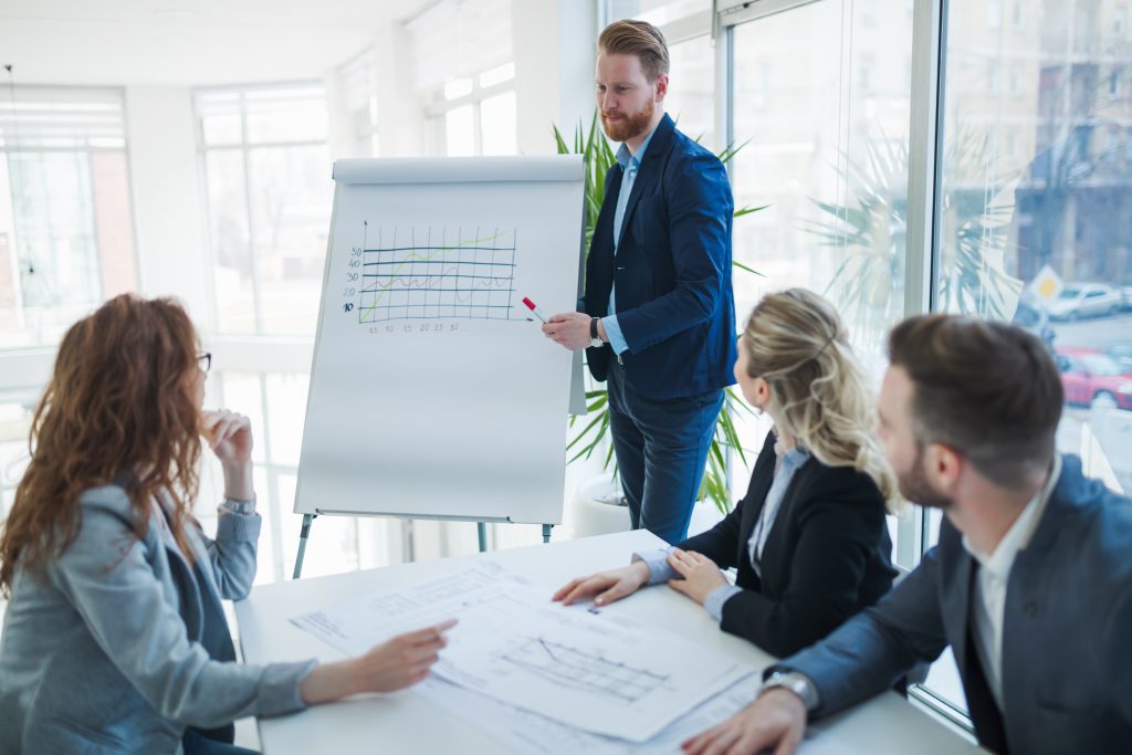 Seminars and business meetings in company office